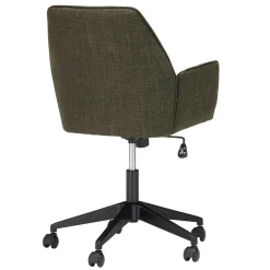 Schreibtisch Drehstuhl aus Strukturstoff Oliv Grün - Alexandro^Wohnen Discount