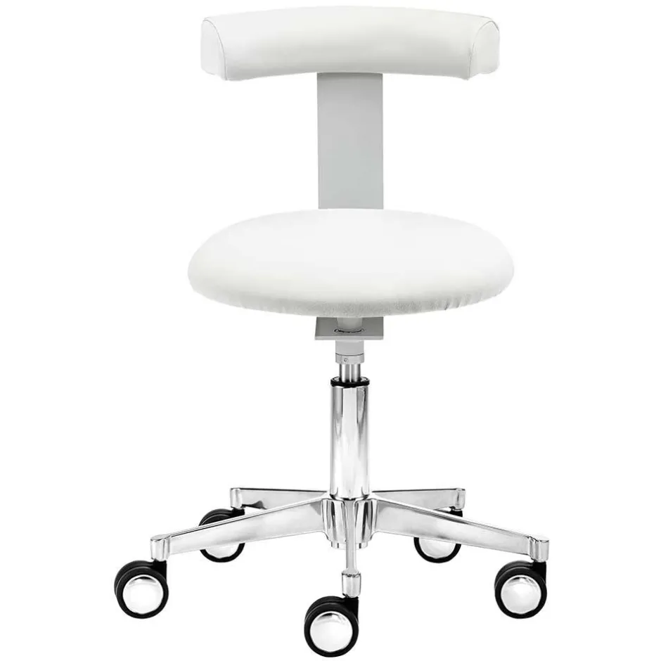 Wohnen Schreibtisch Hocker mit Rückenlehne in Weiß - Tanta