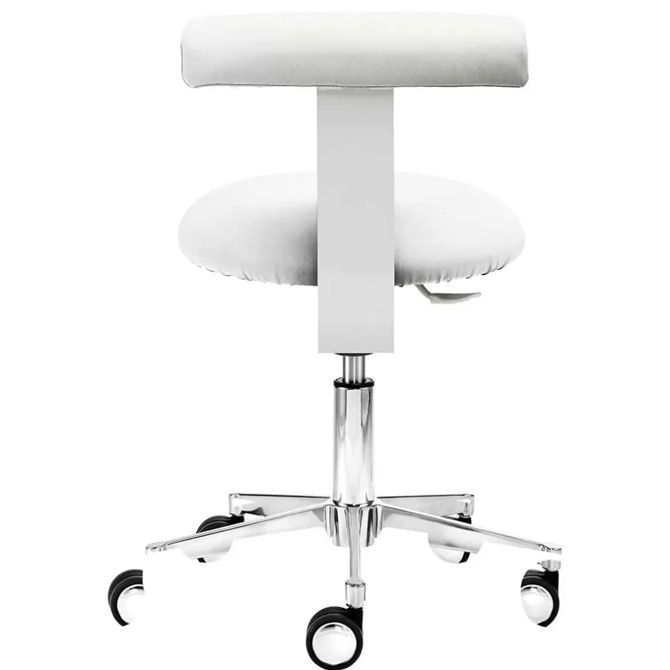 Wohnen Schreibtisch Hocker mit Rückenlehne in Weiß - Tanta
