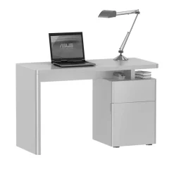 Schreibtisch Huropa in Hochglanz Weiß^Wohnen Discount