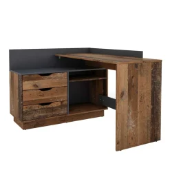 Wohnen Schreibtisch in Altholz Optik und Anthrazit - Egona