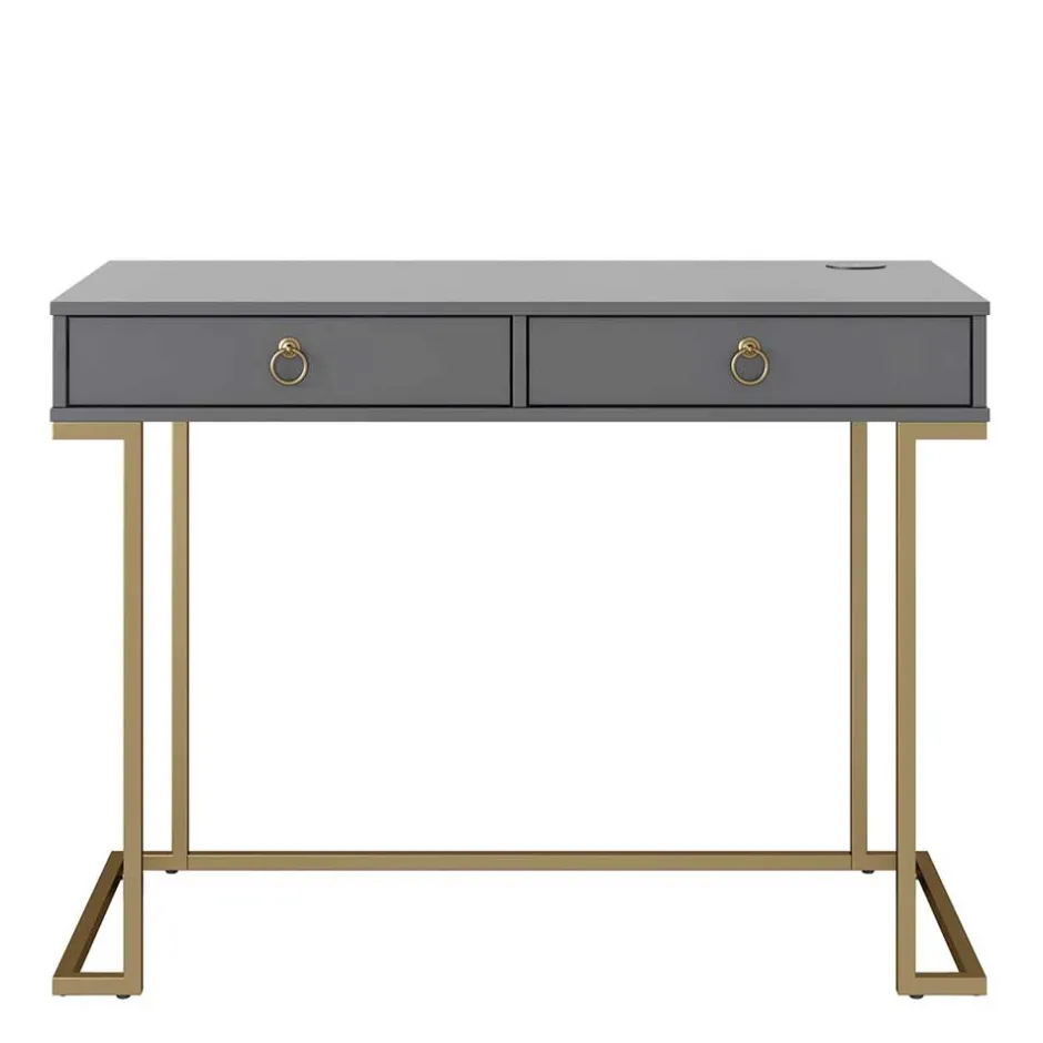 Kinder Wohnen Schreibtisch in Grau und Messing - Woman