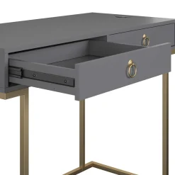 Kinder Wohnen Schreibtisch in Grau und Messing - Woman