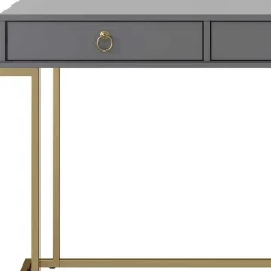 Kinder Wohnen Schreibtisch in Grau und Messing - Woman