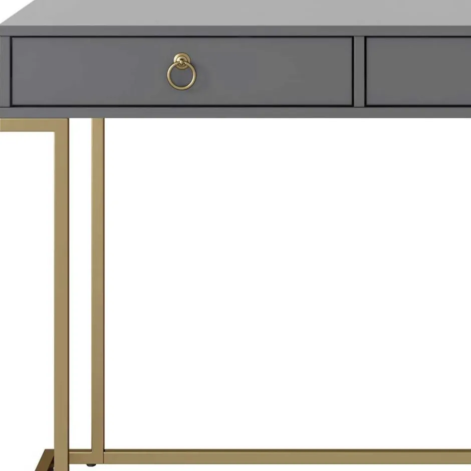 Kinder Wohnen Schreibtisch in Grau und Messing - Woman