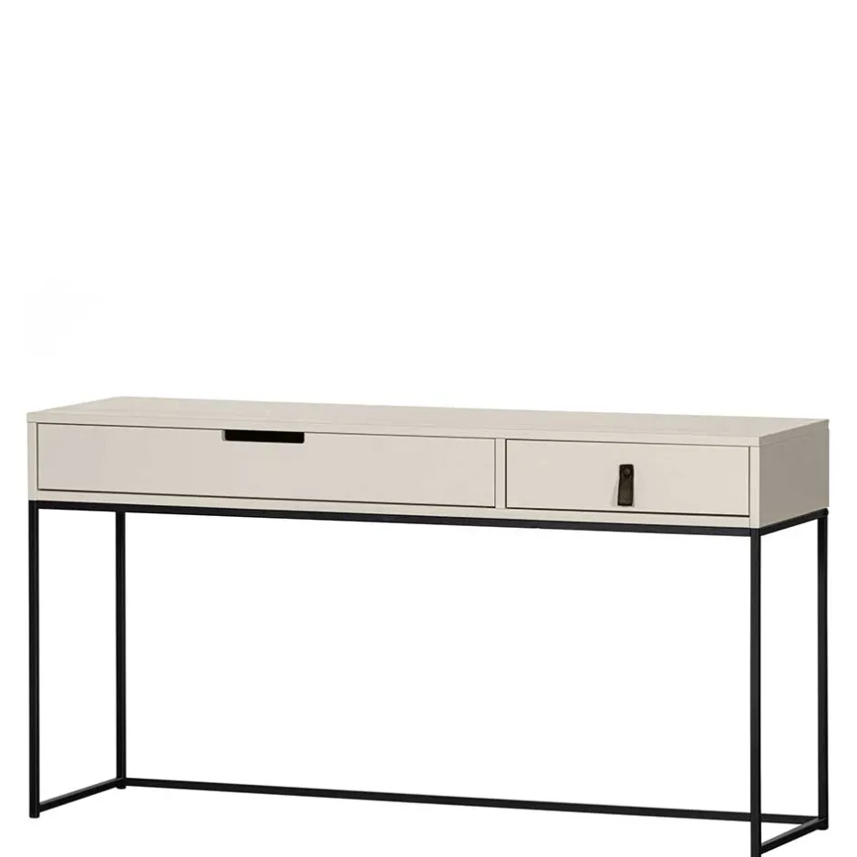 Schreibtisch in Hellgrau mit Schwarz - Lergavano^Wohnen Best