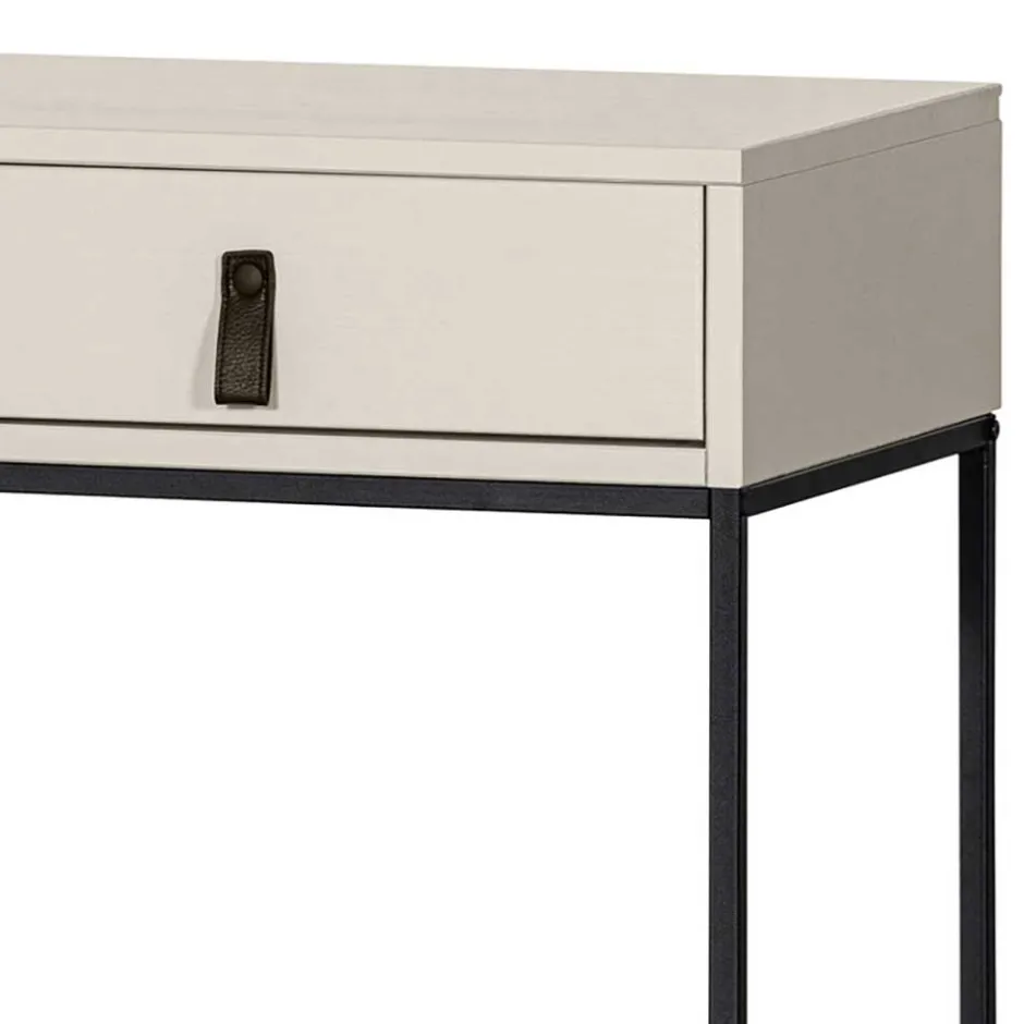 Schreibtisch in Hellgrau mit Schwarz - Lergavano^Wohnen Best