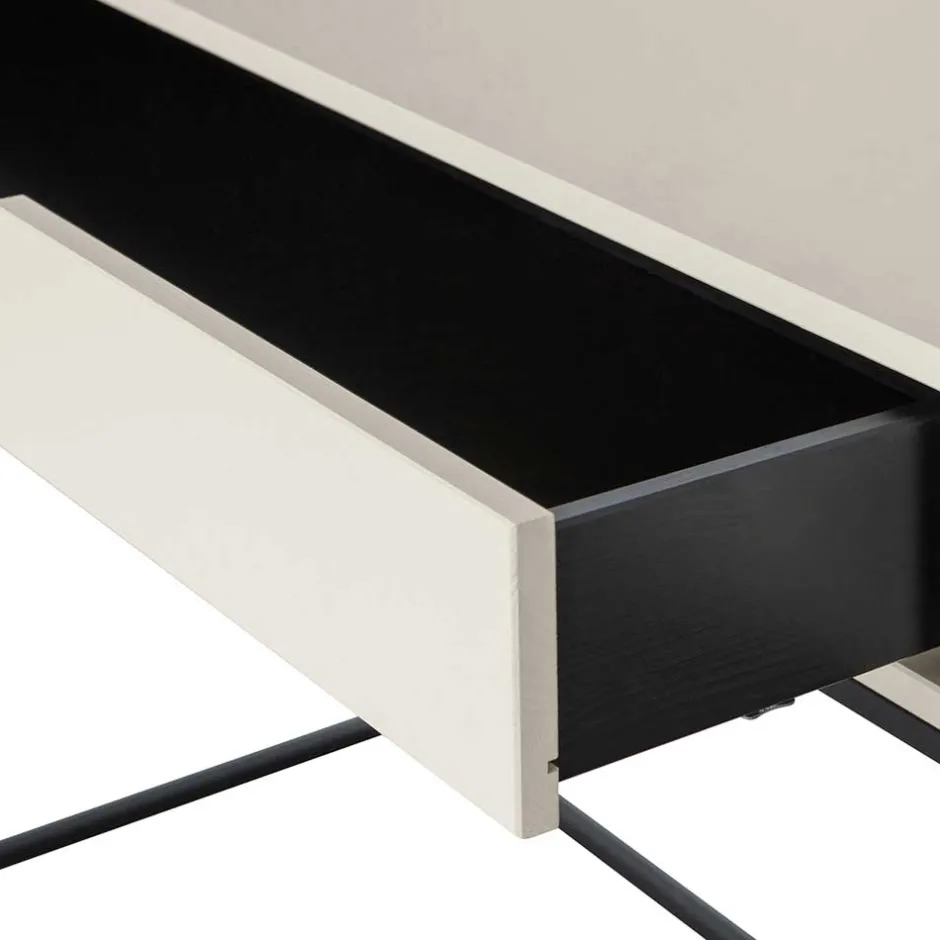 Schreibtisch in Hellgrau mit Schwarz - Lergavano^Wohnen Best