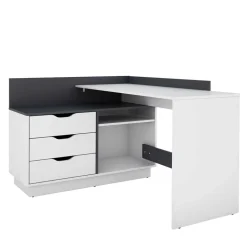 Wohnen Schreibtisch in Weiß und Anthrazit - Hugadano