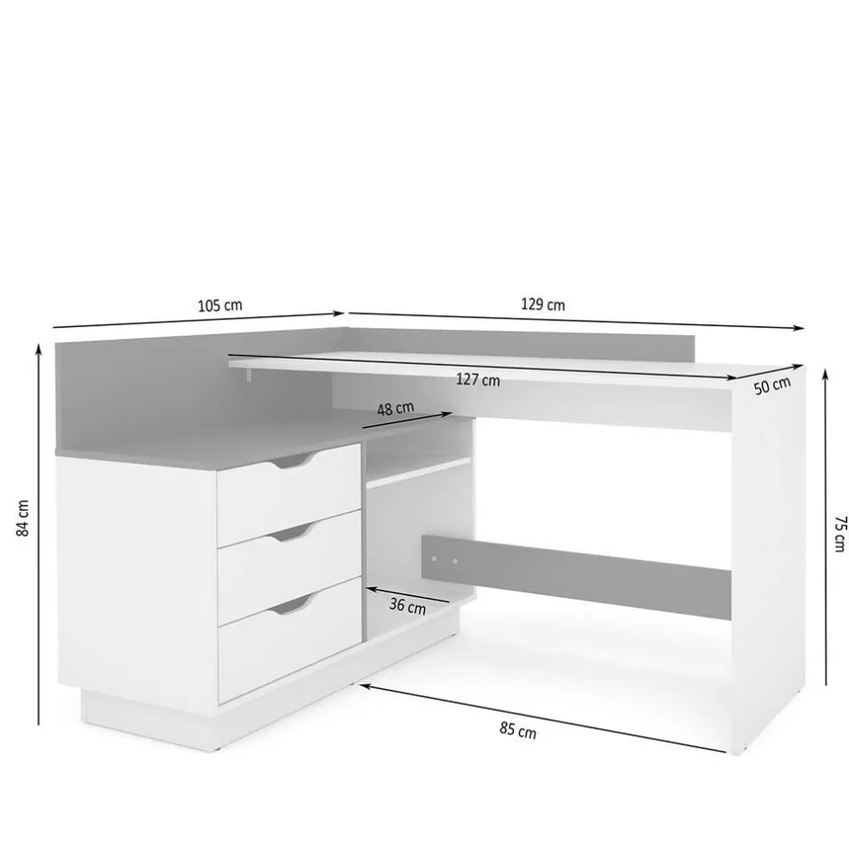 Kinder Wohnen Schreibtisch in Wildeiche NB & Anthrazit - Lician
