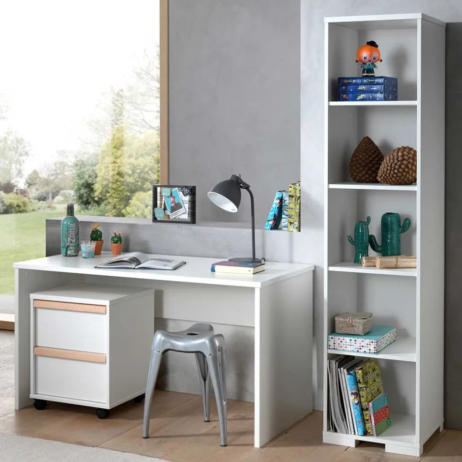 Schreibtisch Möbelset in Weiß - Eldrus (dreiteilig)^Wohnen Discount