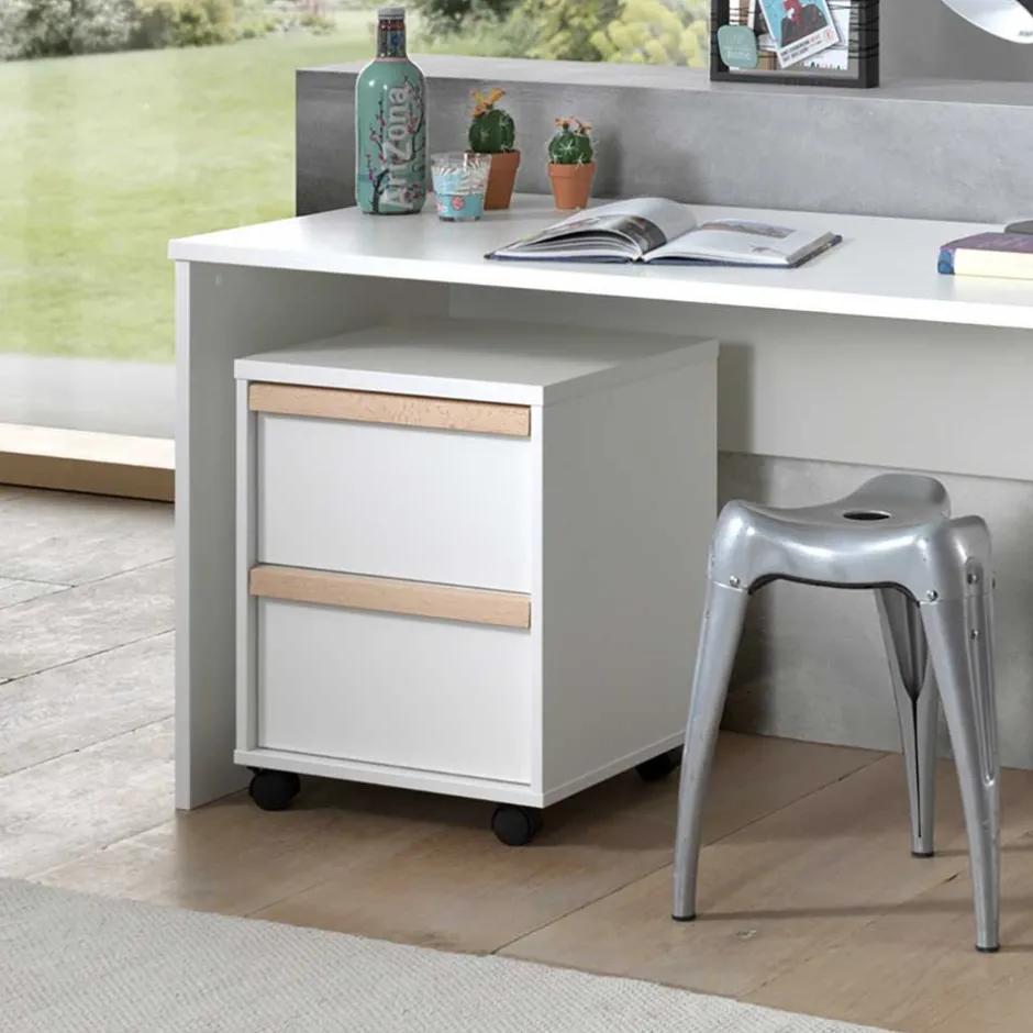 Schreibtisch Möbelset in Weiß - Eldrus (dreiteilig)^Wohnen Discount