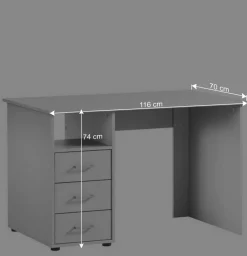Schreibtisch mit drei Schubladen und Fach - Mercy^Wohnen Online