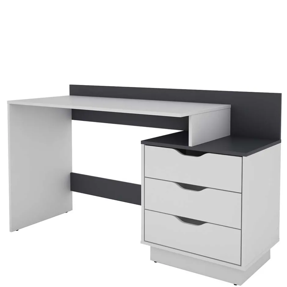 Schreibtisch mit drei Schubladen und Aufsatz - Dotagon^Wohnen Outlet