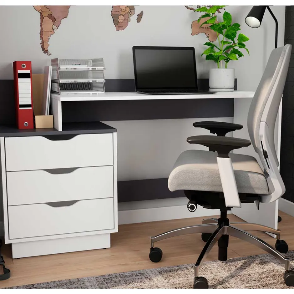 Schreibtisch mit drei Schubladen und Aufsatz - Dotagon^Wohnen Outlet