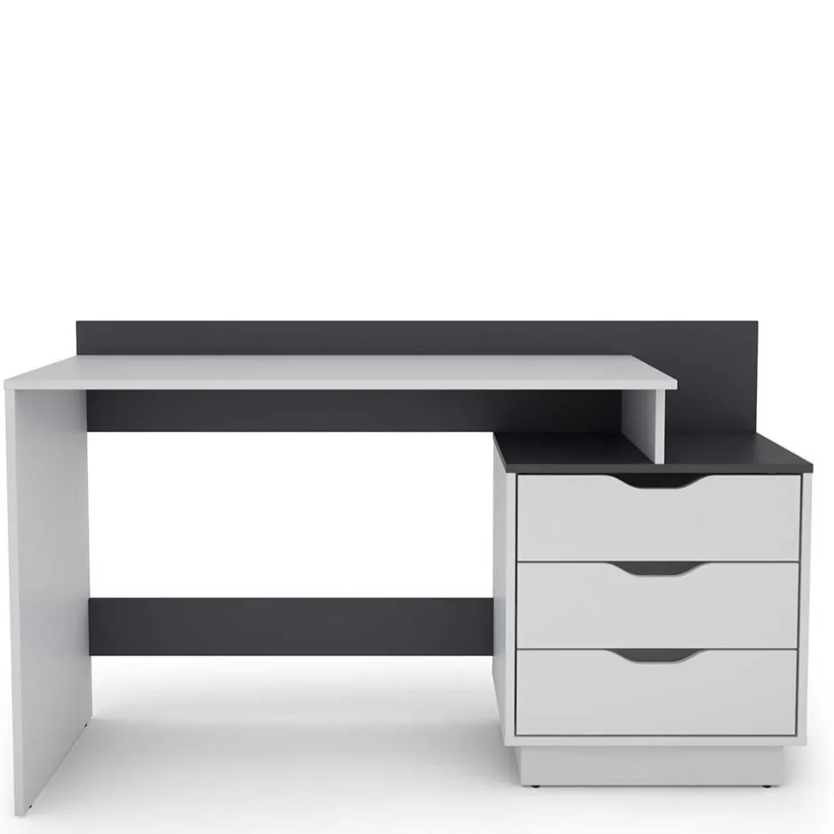Schreibtisch mit drei Schubladen und Aufsatz - Dotagon^Wohnen Outlet