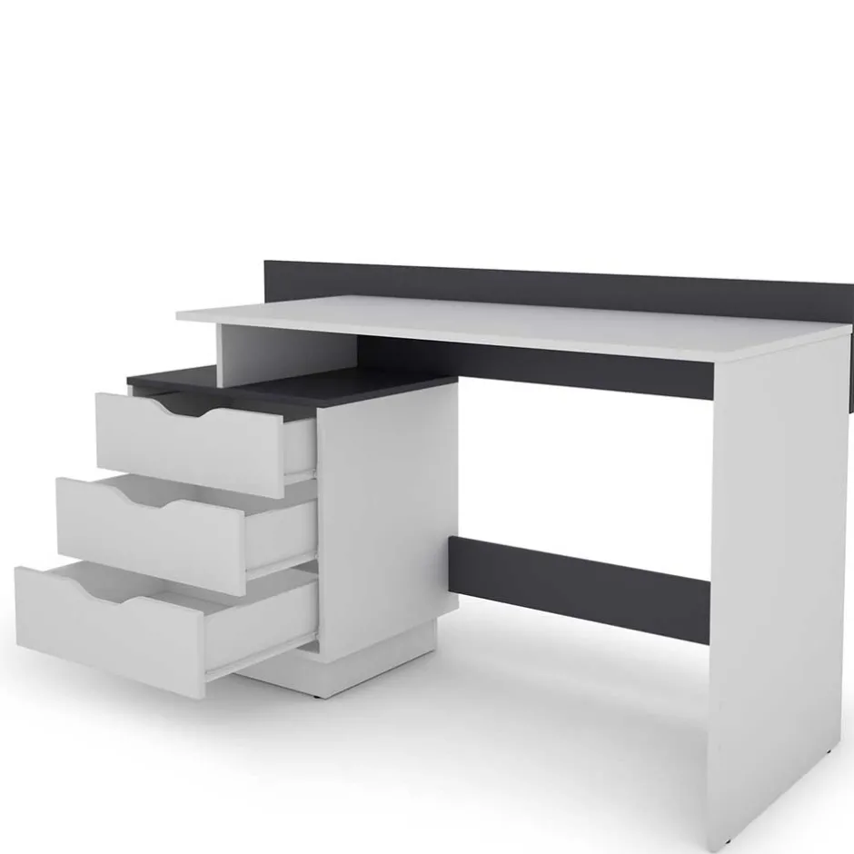 Schreibtisch mit drei Schubladen und Aufsatz - Dotagon^Wohnen Outlet