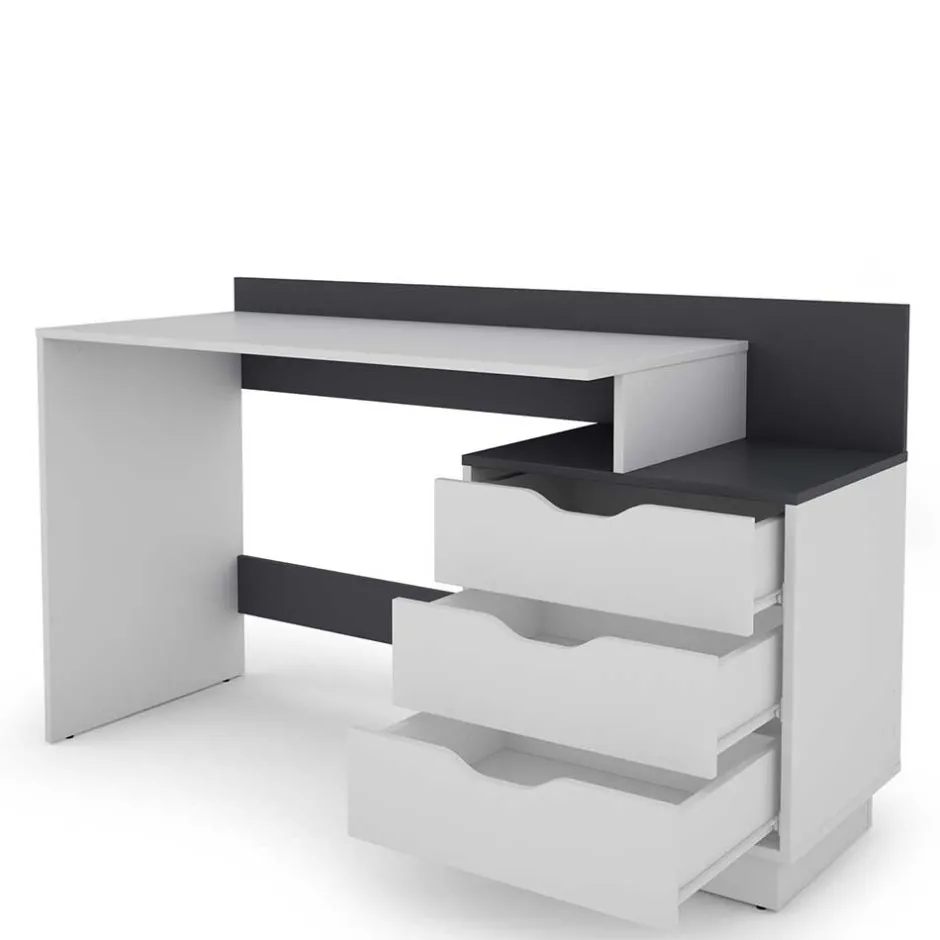Schreibtisch mit drei Schubladen und Aufsatz - Dotagon^Wohnen Outlet