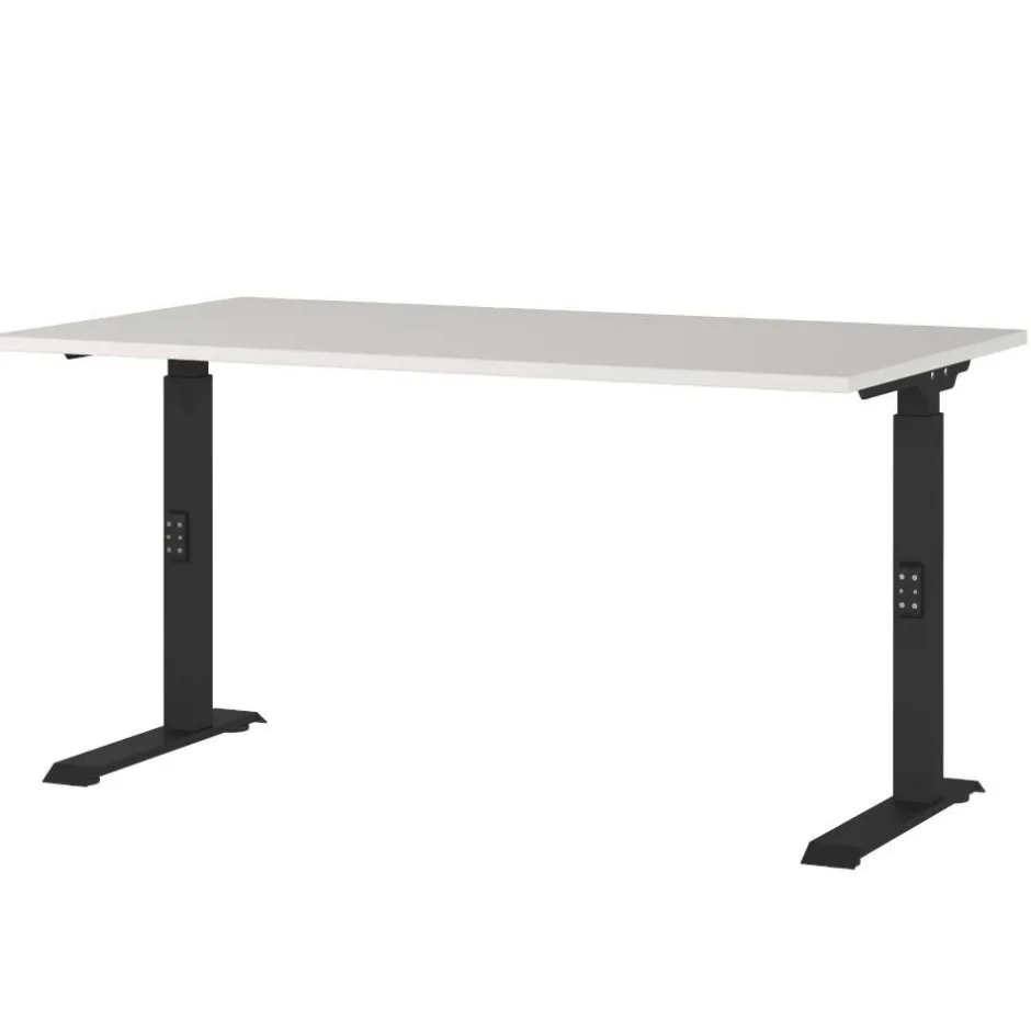 Schreibtisch mit Höhenverstellung in Lichtgrau - Rapinus^Wohnen New