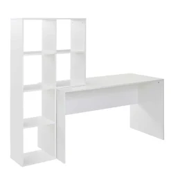 Schreibtisch mit Regal 6 Fächer in Weiß - Intora^Wohnen Outlet