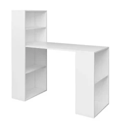 Wohnen Schreibtisch mit Regal in Weiß - Osicria