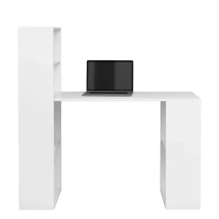 Wohnen Schreibtisch mit Regal in Weiß - Osicria