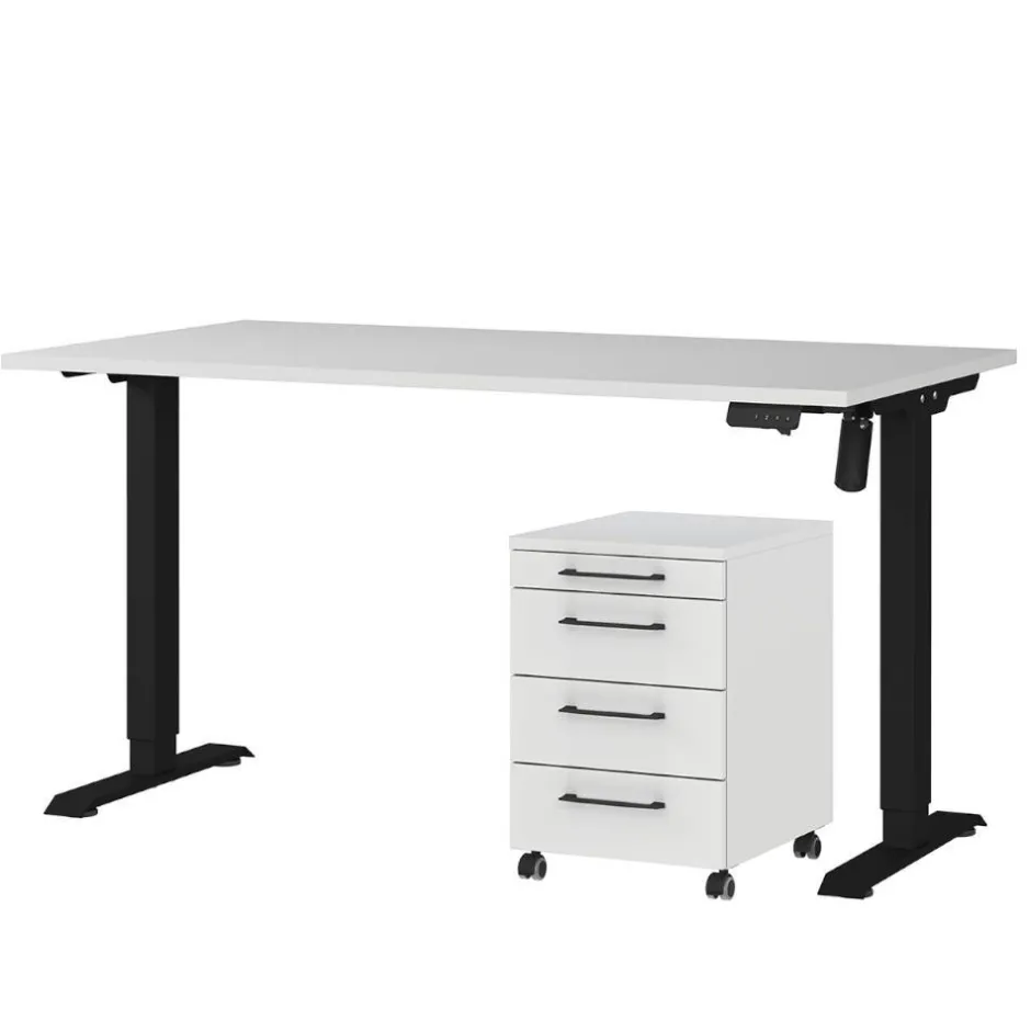 Wohnen Schreibtisch mit Rollcontainer Set - Chilena (zweiteilig)