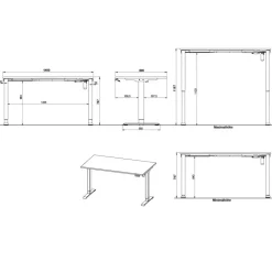 Wohnen Schreibtisch mit Rollcontainer Set - Chilena (zweiteilig)
