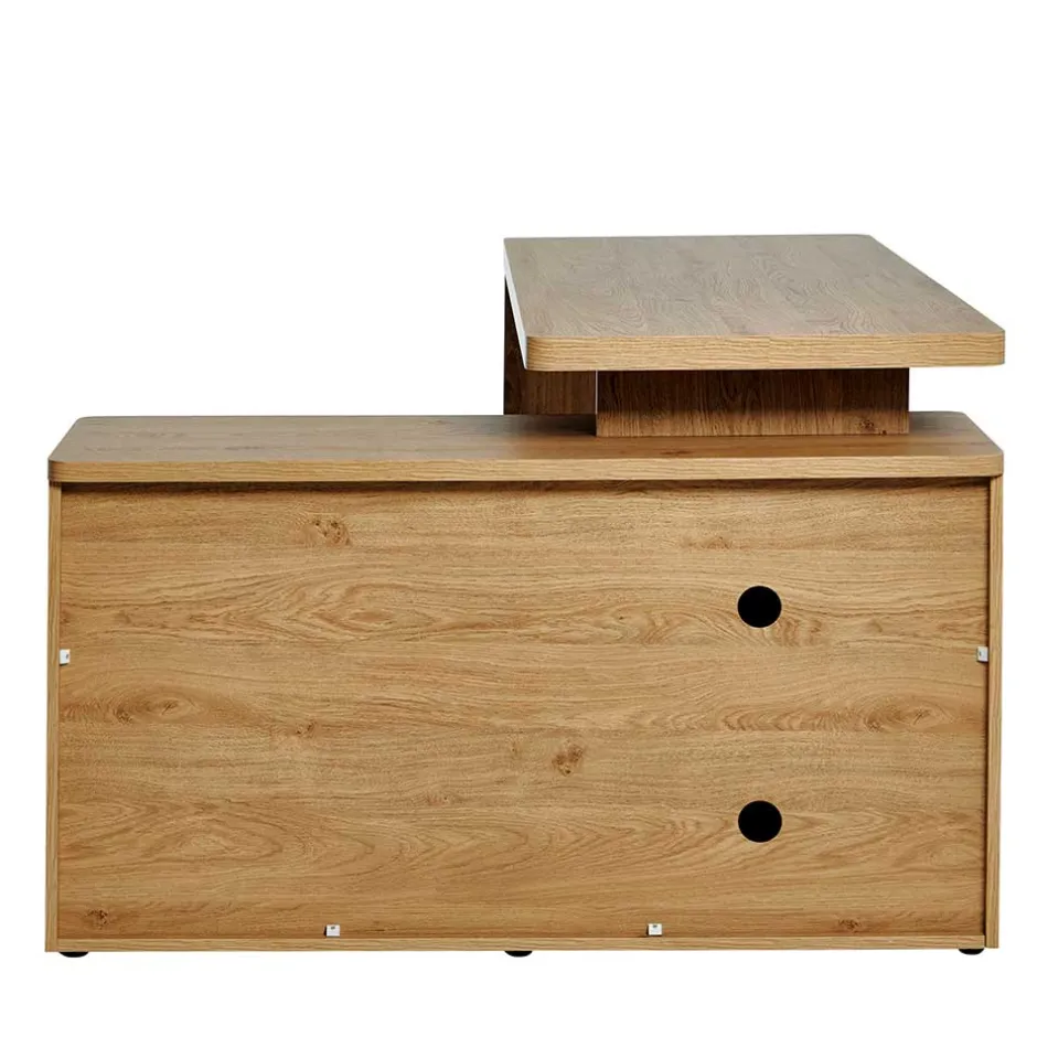 Schreibtisch mit Seitenregal in Eiche Optik - Abacho^Wohnen Hot