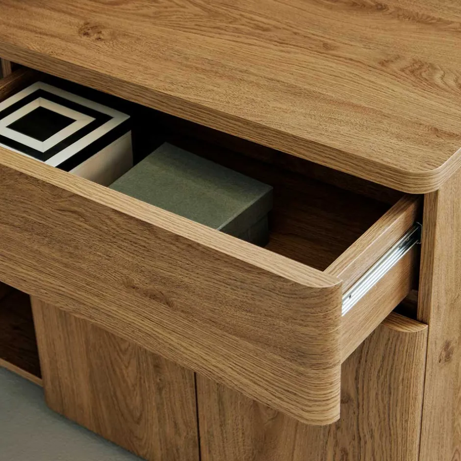 Schreibtisch mit Seitenregal in Eiche Optik - Abacho^Wohnen Hot