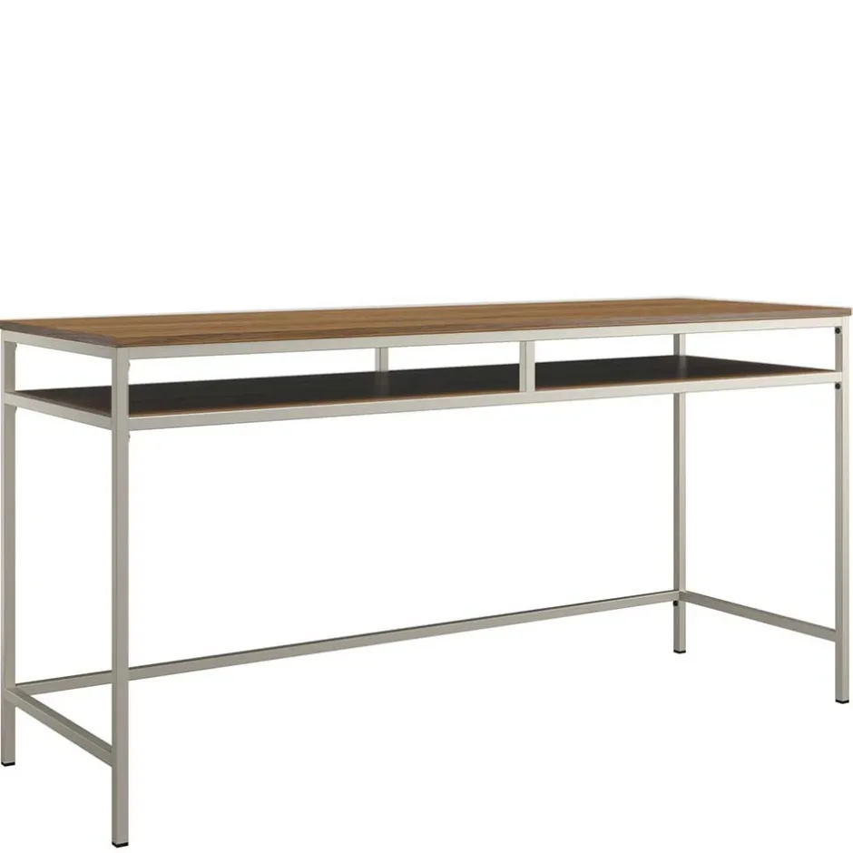 Wohnen Schreibtisch mit Staufach in Walnuss Optik - Streetline