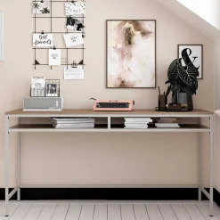 Wohnen Schreibtisch mit Staufach in Walnuss Optik - Streetline