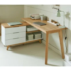 Wohnen Schreibtisch mit Stauraum als Eckausführung - Xuana