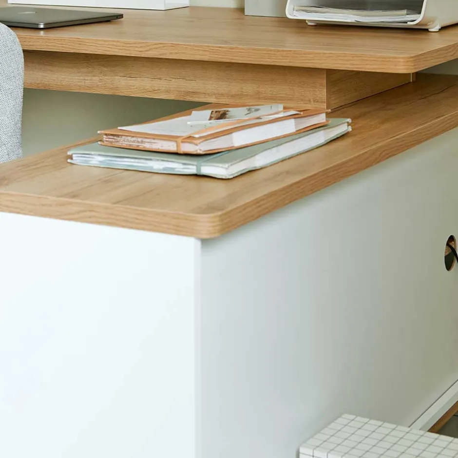 Wohnen Schreibtisch mit Stauraum als Eckausführung - Xuana