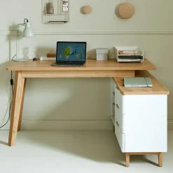 Wohnen Schreibtisch mit Stauraum als Eckausführung - Xuana