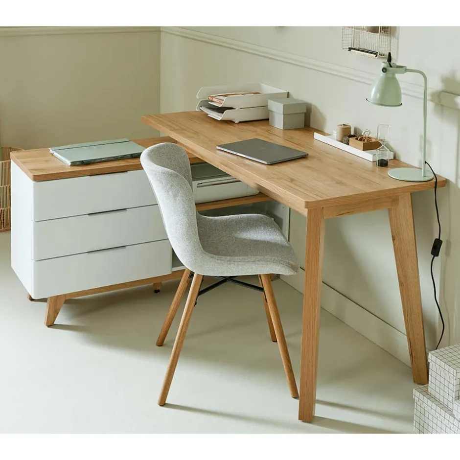 Wohnen Schreibtisch mit Stauraum als Eckausführung - Xuana