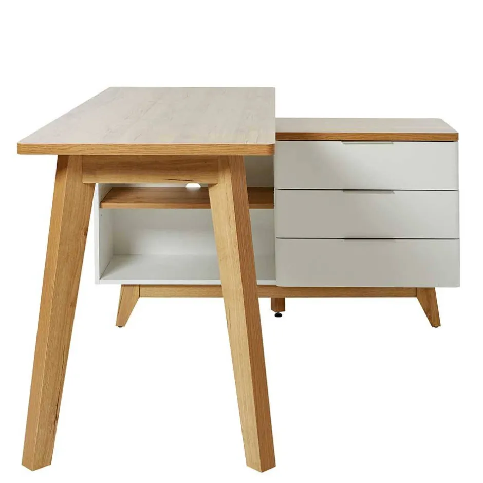 Wohnen Schreibtisch mit Stauraum als Eckausführung - Xuana