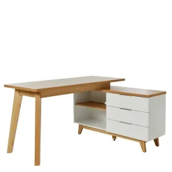 Wohnen Schreibtisch mit Stauraum als Eckausführung - Xuana