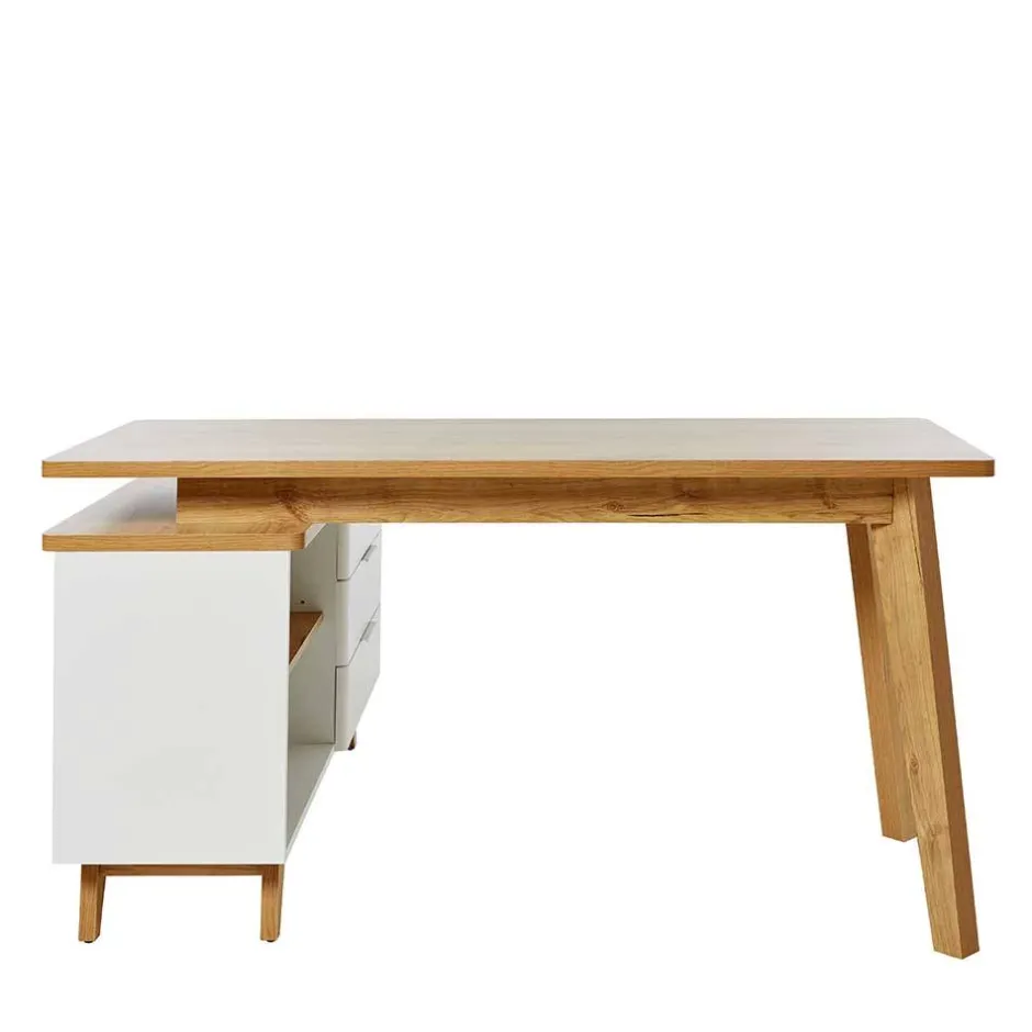 Wohnen Schreibtisch mit Stauraum als Eckausführung - Xuana