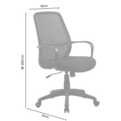 Wohnen Schreibtisch PC Drehstuhl in Schwarz - Naresh