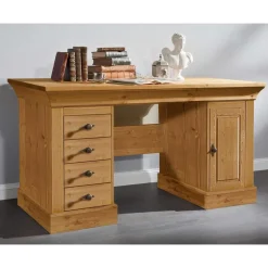 Schreibtisch Piatra aus Kiefer teilmassiv gelaugt und geölt^Wohnen Discount