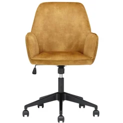 Wohnen Schreibtisch Stuhl in Ocker Velours - Eckomy