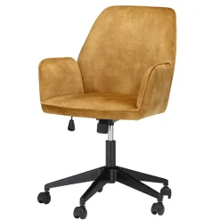 Wohnen Schreibtisch Stuhl in Ocker Velours - Eckomy