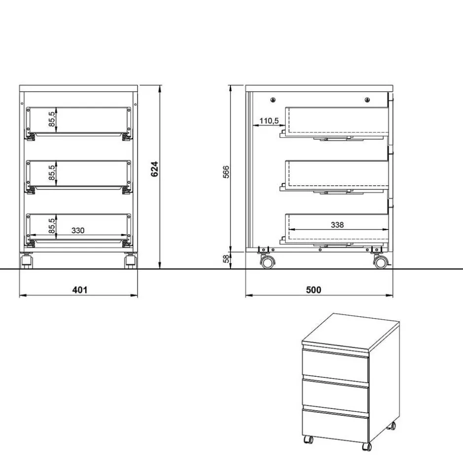 Schreibtisch und Rollcontainer Set - Great (zweiteilig)^Wohnen Clearance