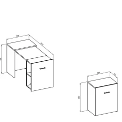Schreibtisch zum Ausziehen in Eiche Optik - Vadoz^Wohnen Sale