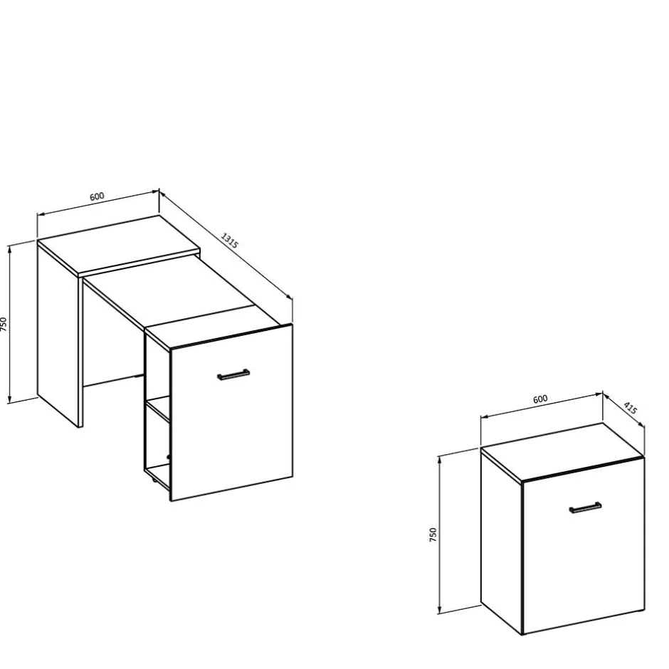 Schreibtisch zum Ausziehen in Eiche Optik - Vadoz^Wohnen Sale