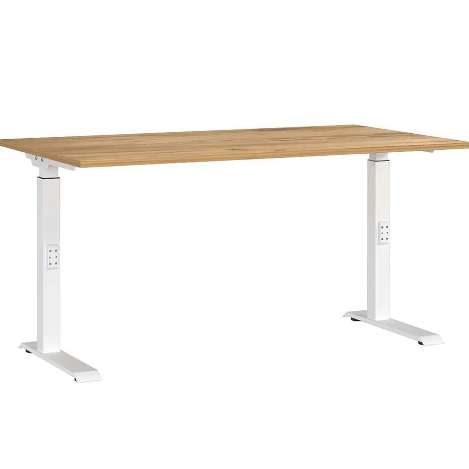 Wohnen Schreibtisch zum Sitzen und Stehen mit T Gestell - Stellario