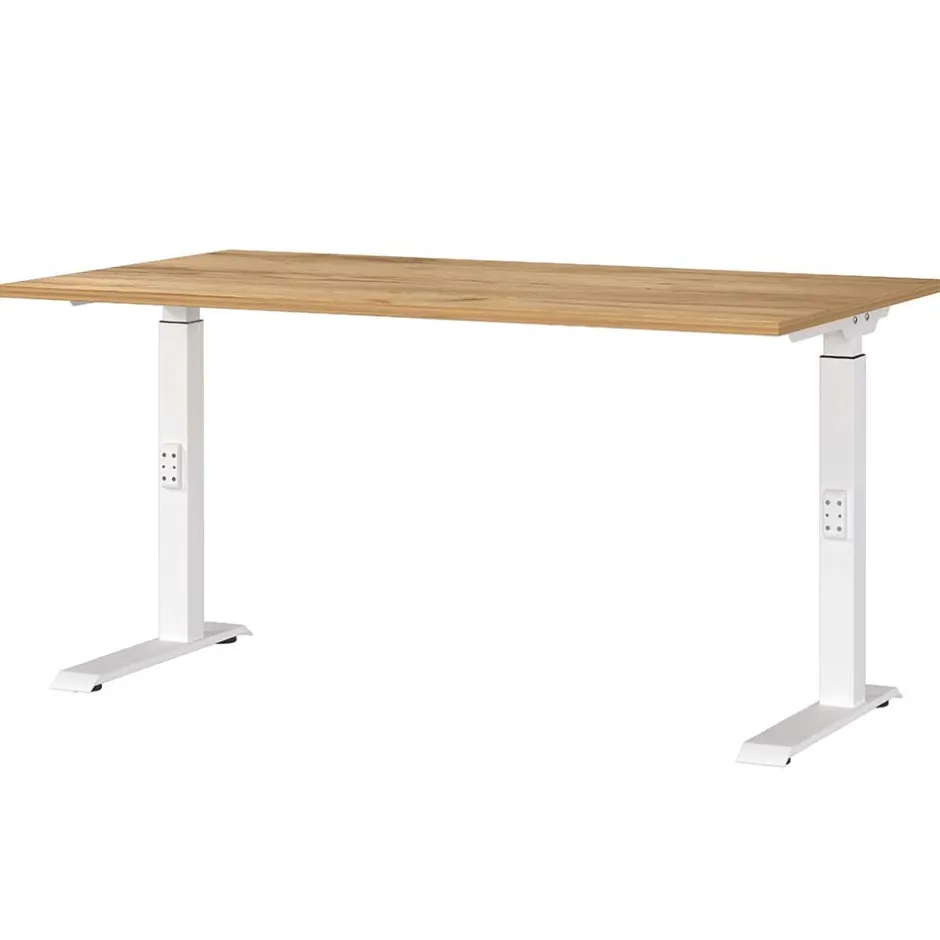 Wohnen Schreibtisch zum Sitzen und Stehen mit T Gestell - Stellario