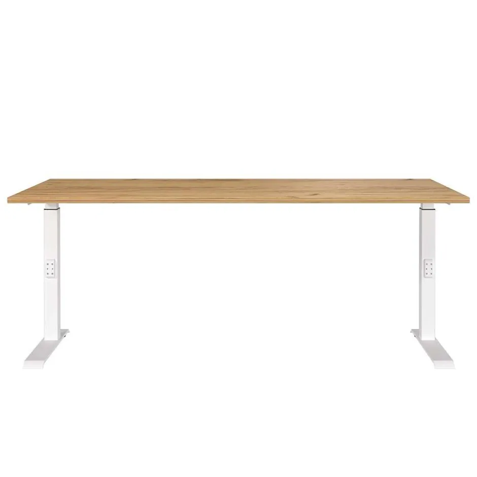 Wohnen Schreibtisch zum Sitzen und Stehen mit T Gestell - Stellario