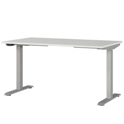 Wohnen Schreibtisch zum Sitzen und Stehen in Lichtgrau - Salko